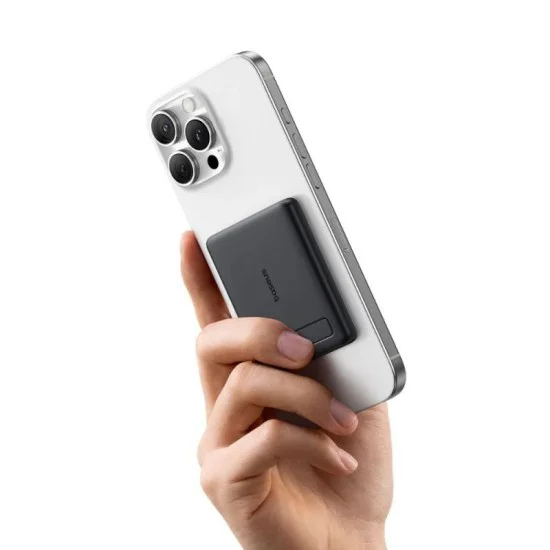 Baseus PicoGo AM31 Qi2 Ultra-Mini Magnetic  Power Bank with Kickstand 5000mAh 20W - Cosmic Black